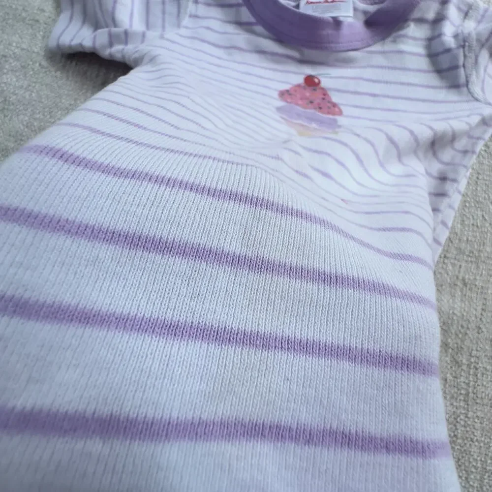 Hanna Andersson Purple Ice Cream Shorts PJ Set GUC 4